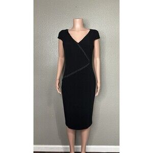 Iris Setlakwe Black Cocktail Dress Fitted With Cap sleeves Size 14